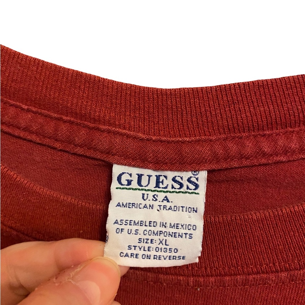 Vintage Y2K Guess‎ Jeans USA Spellout Logo Designer Shirt Size XL - Picture 2 of 3